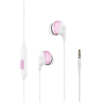 Promate In-Ear Earbuds Headphones, Universal HD Stereo Wired Earphones with Built-In Mic, In-Line Control, Superior Sound Quality and 1.2m Tangle-Free Cord for Smartphones, Tablets, Pc, Comet White