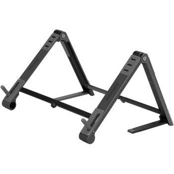 Promate Laptop Stand, Foldable Aluminum Multi-Angle Computer Desk Stand with Adjustable Height, Anti Slip Pad and Air-Ventilation for MacBook Pro, iPad Pro, iPhone12, Galaxy S21, Elevate Black