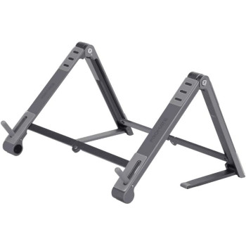 Promate Laptop Stand, Foldable Aluminum Multi-Angle Computer Desk Stand with Adjustable Height, Anti Slip Pad and Air-Ventilation for MacBook Pro, iPad Pro, iPhone12, Galaxy S21, Elevate Grey