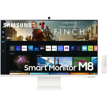 SAMSUNG 32" M80B 4K UHD HDR Smart Computer Monitor Screen with Streaming TV, SlimFit Camera Included, Wireless Remote PC Access, Alexa Built-In, LS32BM805UNXGO, White