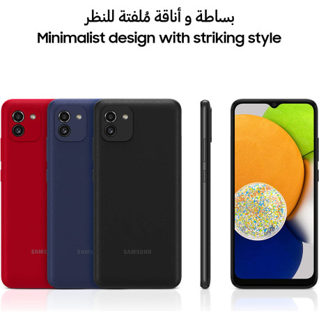 Samsung Galaxy A03 LTE Android Smartphone, 64GB, 4GB RAM, Dual Sim Mobile Phone, Blue (UAE Version)