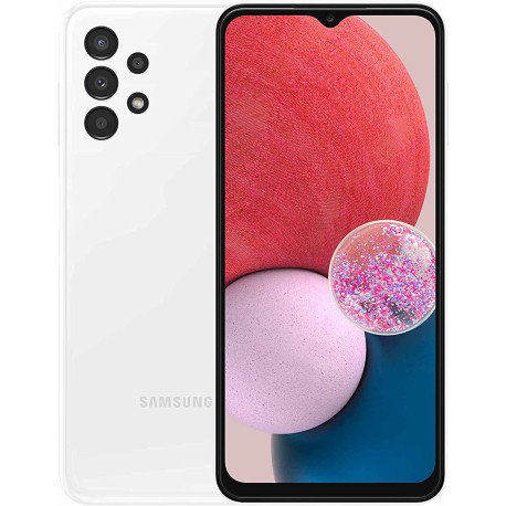 Samsung Galaxy A13 Mobile Phone Dual SIM Android Smartphone 6.6 Inch Infinity-V Display, 4GB RAM, 128GB Storage, White (UAE Version)