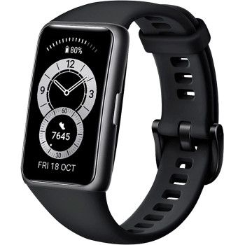HUAWEI Band 6, All-Day Spo2 Monitoring, 1.47" Fullview Display, 2-Week Battery Life, Fast Charging, Heart Rate Monitoring, Sleep Tracking, 96 Workout Modes, Message Reminder - Graphite Black