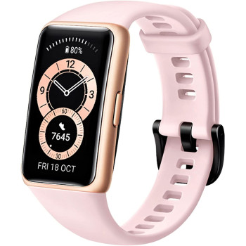 HUAWEI Band 6, All-Day Spo2 Monitoring, 1.47" Fullview Display, 2-Week Battery Life, Fast Charging, Heart Rate Monitoring, Sleep Tracking, 96 Workout Modes, Message Reminder - Sakura Pink