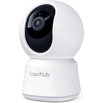 LAXIHUB Security WiFi Camera Indoor Home Camera Baby Pet Cam P2 1080P, Night Vision, 2-Way Audio, Motion Sound Detection Works with Alexa & Google Assistant