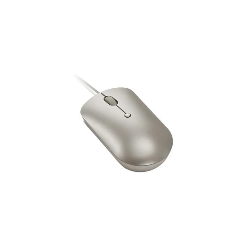 Lenovo 540 USB-C Wired Compact Mouse, 4 Button, Adjustable 2400 DPI, Left or Right Hand, GY51D20879, Sand