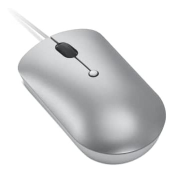 Lenovo 540 USB-C Wired Compact Mouse, 4 Button, Adjustable 2400 DPI, Left or Right Hand, GY51D20877, Cloud Grey
