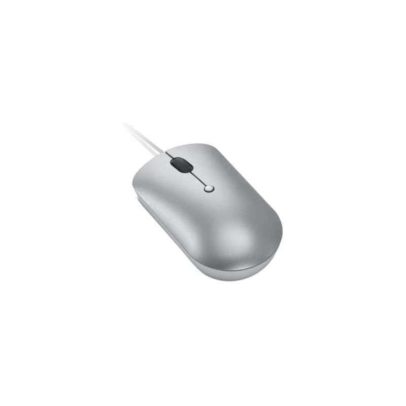 Lenovo 540 USB-C Wired Compact Mouse, 4 Button, Adjustable 2400 DPI, Left or Right Hand, GY51D20877, Cloud Grey