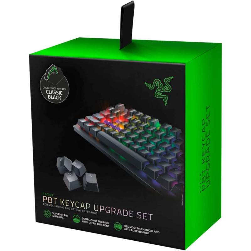 Razer Doubleshot Pbt Keycap Upgrade Set For Mechanical & Optical Keyboards: Compatible With Standard 104/105 Us And Uk Layouts - Classic Black