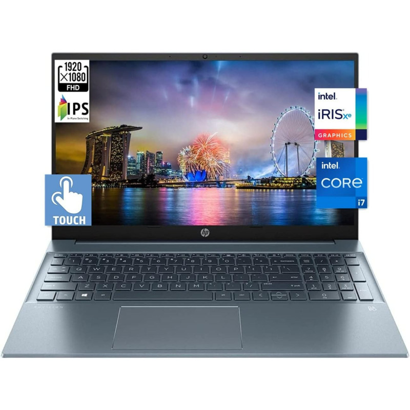 HP Newest 2022 15-EEH1052#EN Laptop With 15.6 Inch Display AMD Ryzen 5 5500U Processor 16GB RAM 512GB SSD AMD Radeon Graphics Windows 11 English Blue